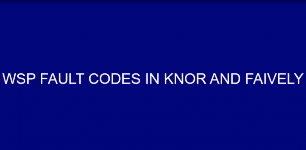 INDIAN RAILWAYS -WSP - FAULT CODES OF FAIVELY AND KNOR