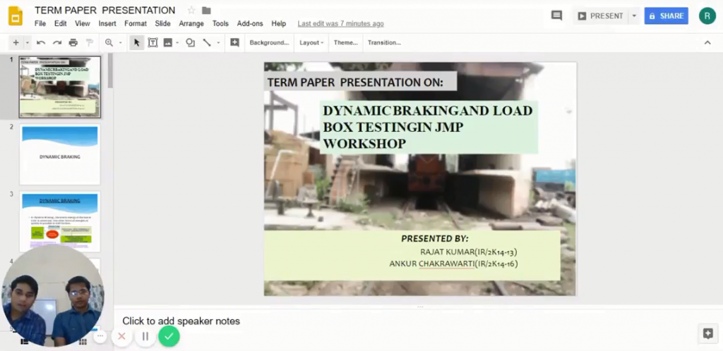Dynamic Braking and Load Box Testing in JMP workshop (Rajat Kumar, Ankur Charkrawarti)