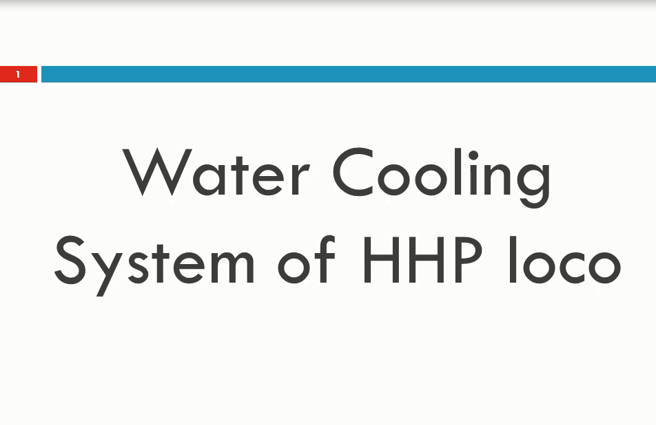 Water Cooling System of HHP loco