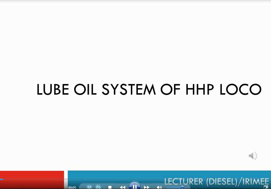 Lube oil system of HHP loco 2